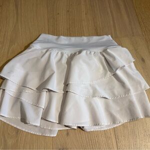 Aerie White Ruffled Skater Mini Skirt xs